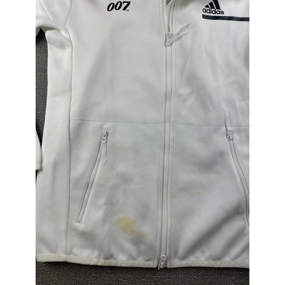 Adidas 007 James Bond Hoodie Men M 007 White Gun Barrel Graphic Full Zip‎ Jacket